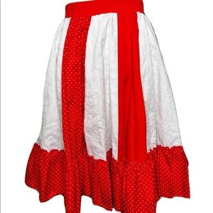 Vintage Partners Please Dancing skirt prairie Polka Dots Pinup dolly Holiday S